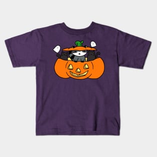 Halloween Black Cats and Raccoon Kids T-Shirt